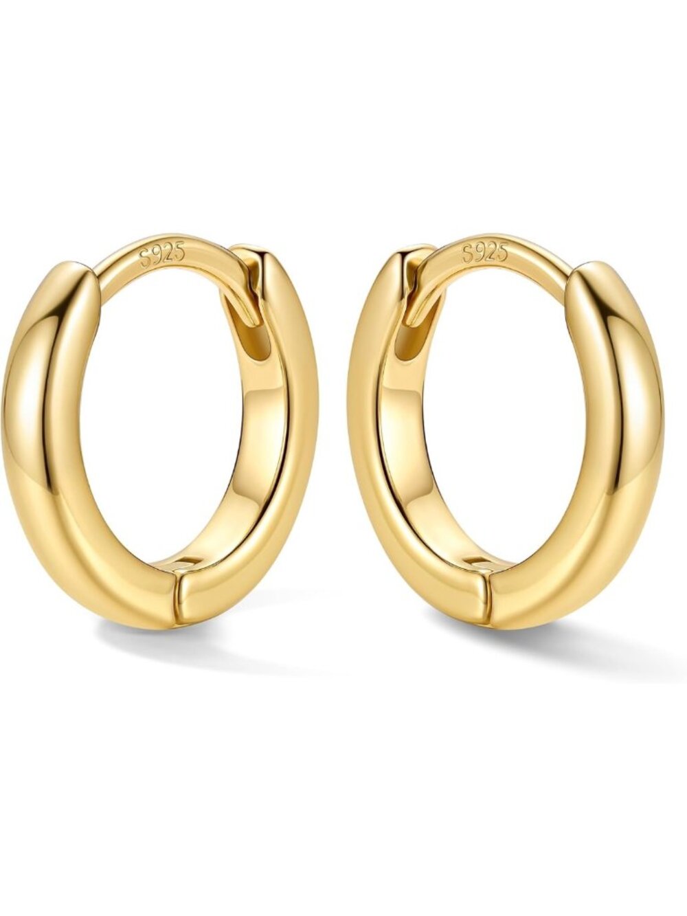 14K Gold Huggie Earrings for Women | Sterling Silver Post | Elegant & Stylish